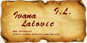 Ivana Lalović vizit kartica